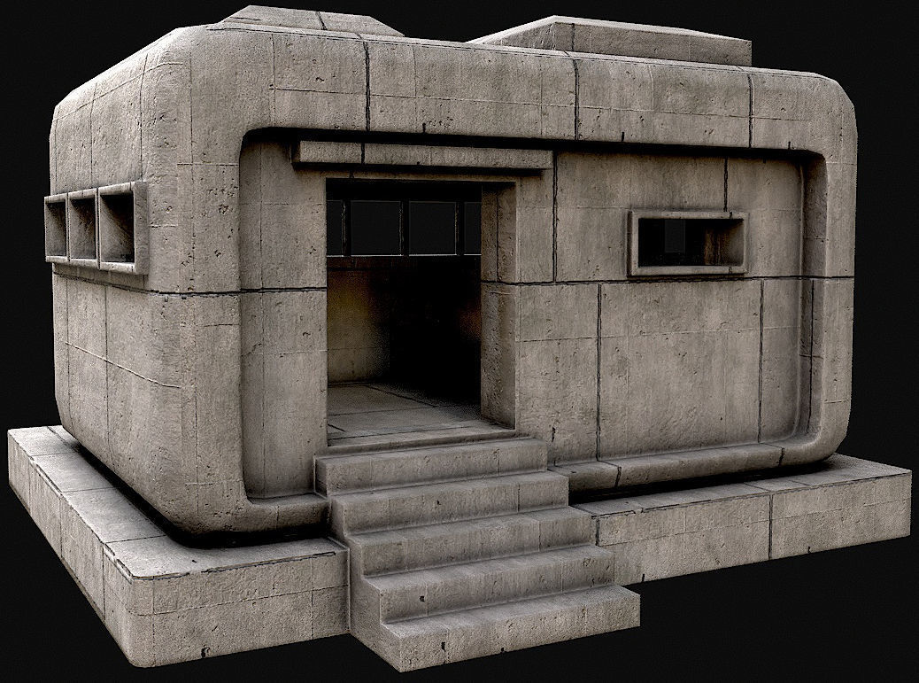 Military Concrete Bunker Base PBR Collection _10