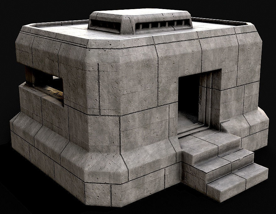 Military Concrete Bunker Base PBR Collection _8