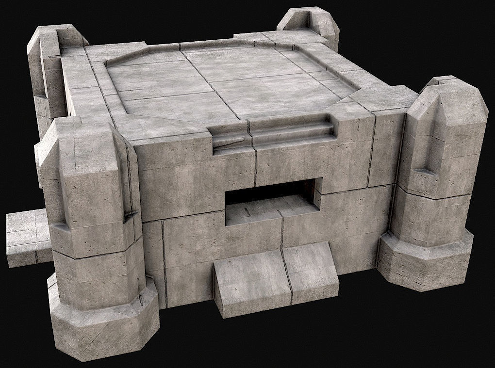 Military Concrete Bunker Base PBR Collection _18