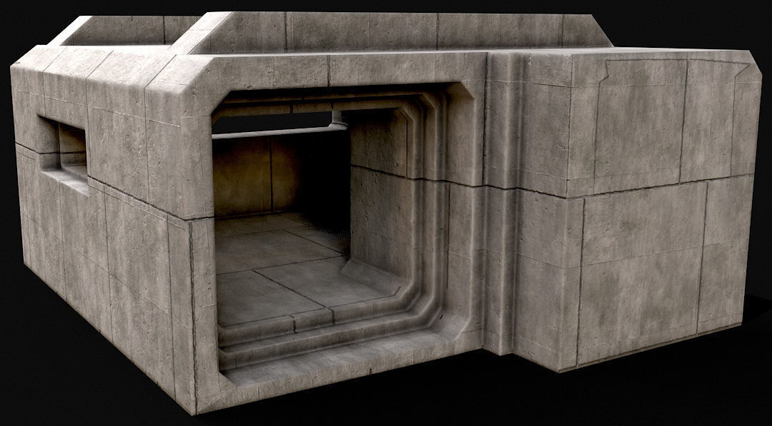 Military Concrete Bunker Base PBR Collection _14