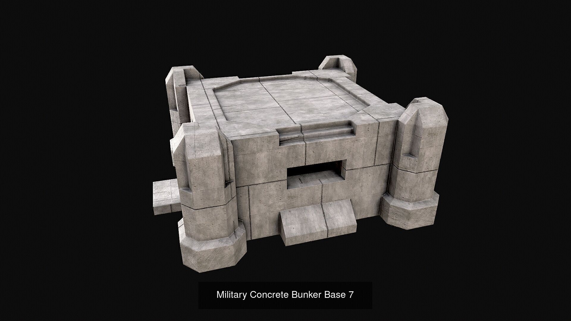 Military Concrete Bunker Base PBR Collection _15