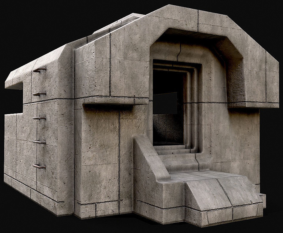 Military Concrete Bunker Base PBR Collection _6
