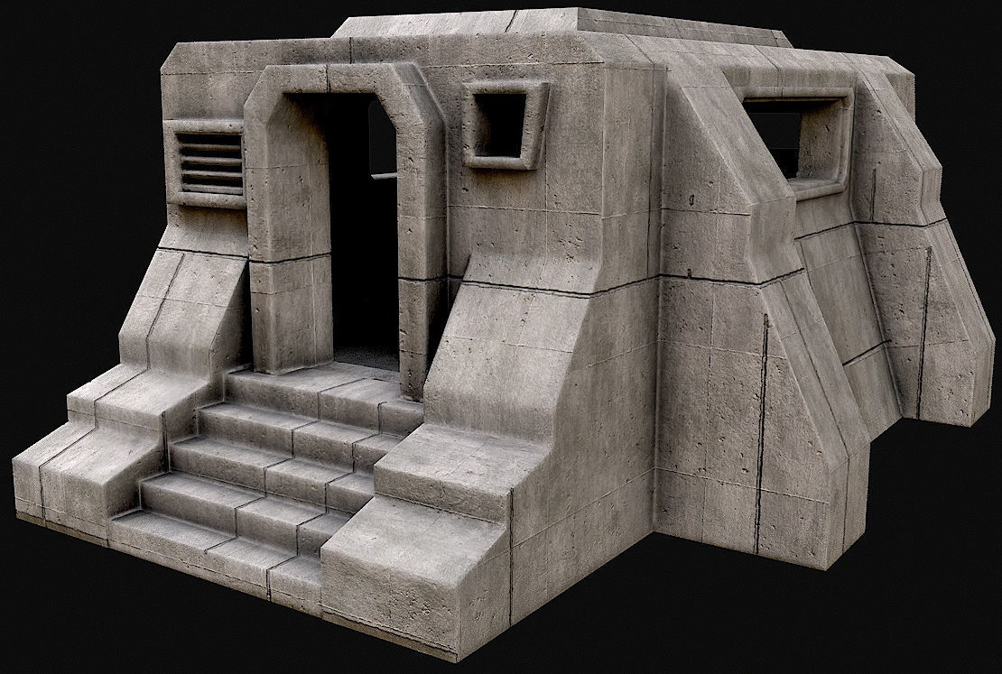 Military Concrete Bunker Base PBR Collection _2