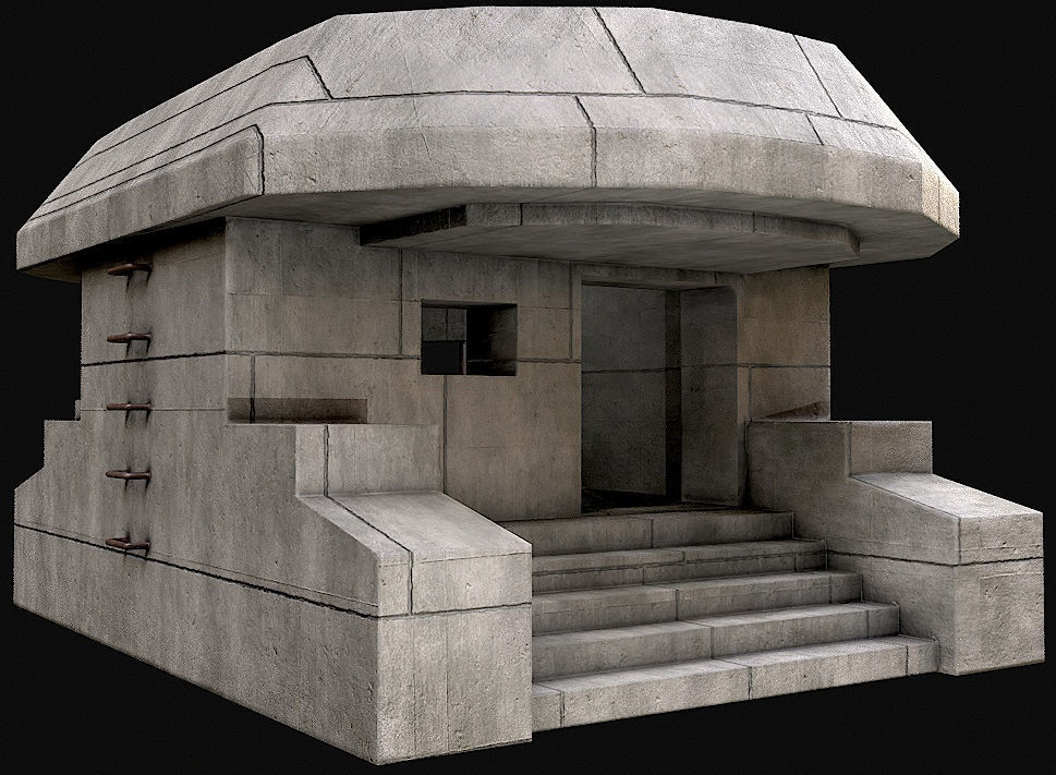 Military Concrete Bunker Base PBR Collection _4