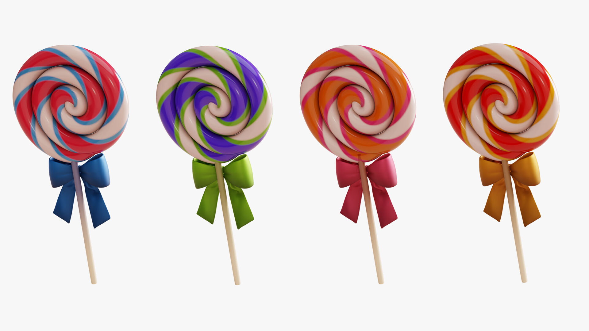 Swirl Lollipop Stylized 3D model_6