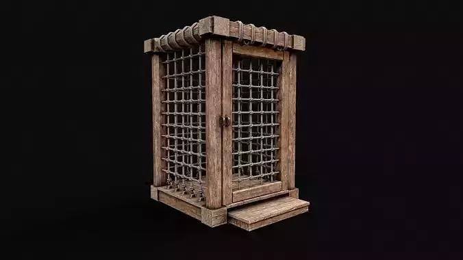 Medieval Wooden Cage 1