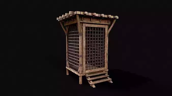 Medieval Wooden Cage 2