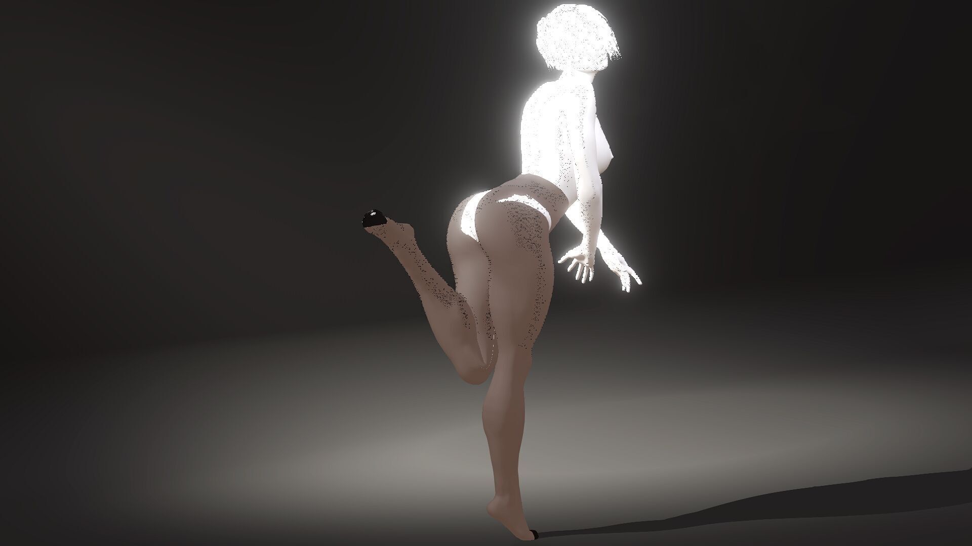 Sexy Naked girl in stockings  Low-poly 3D model_10
