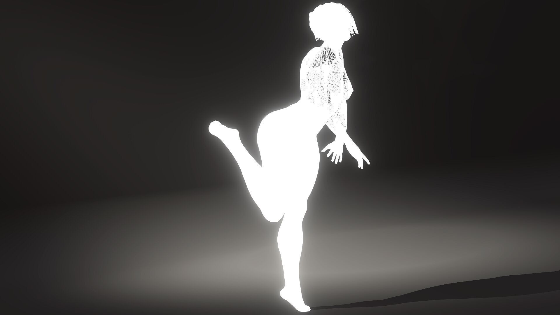 Sexy Naked girl in stockings  Low-poly 3D model_11