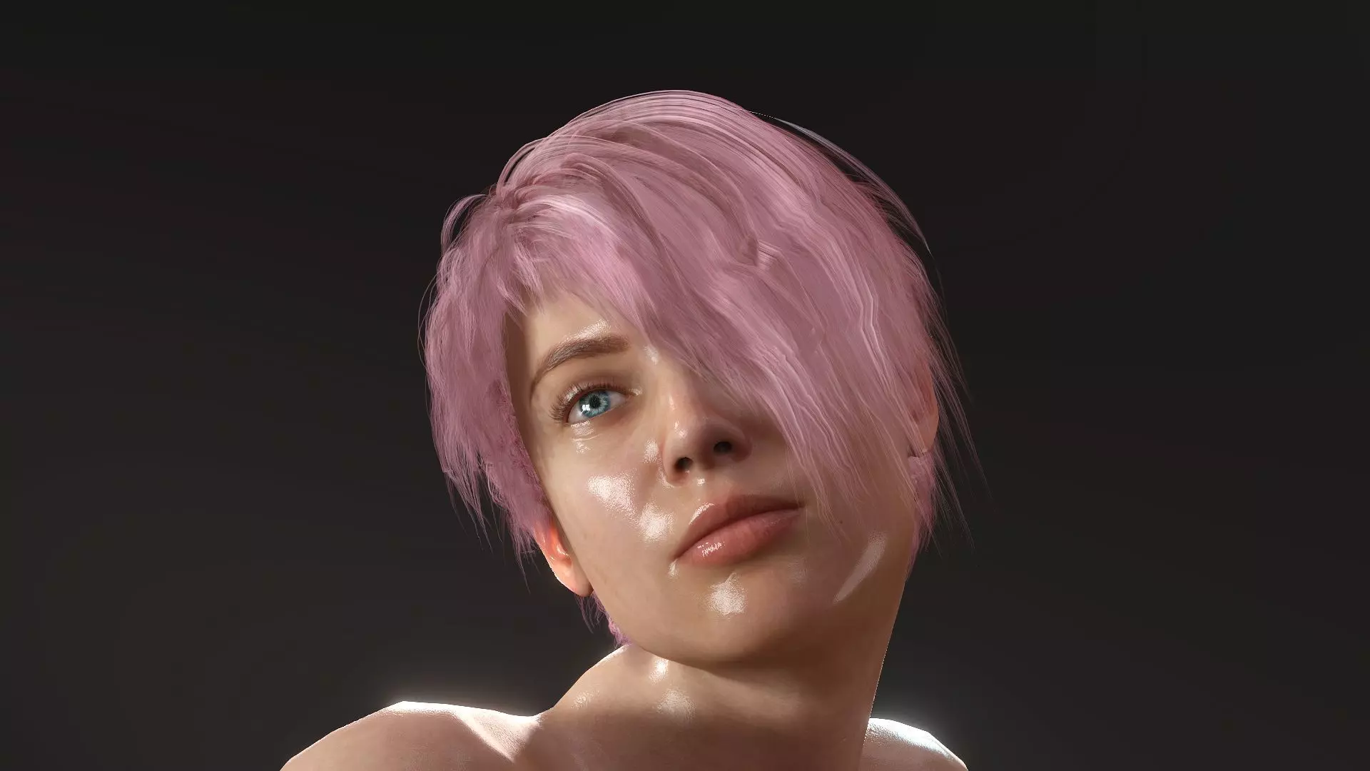 Sexy Naked girl in stockings  Low-poly 3D model_0