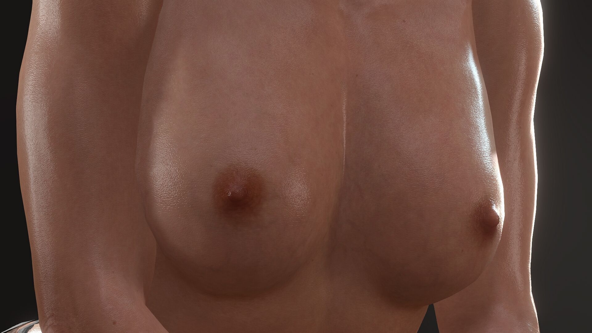 Sexy Naked girl in stockings  Low-poly 3D model_2