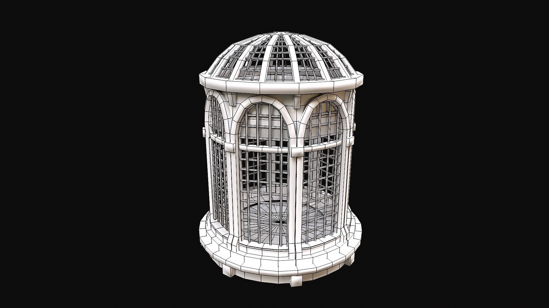 Medieval Wooden Cage 3 Low-poly 3D model_5