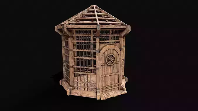 Medieval Wooden Cage 4