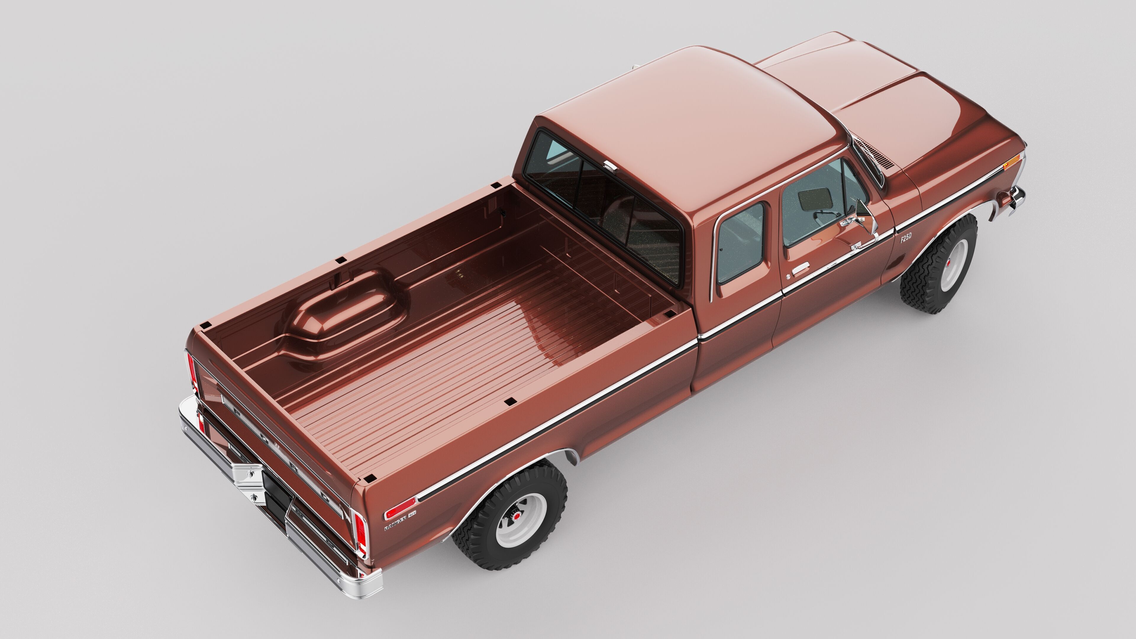 Pickup F250 Super Cab Mk2 1973 1976 1978 3D model_13