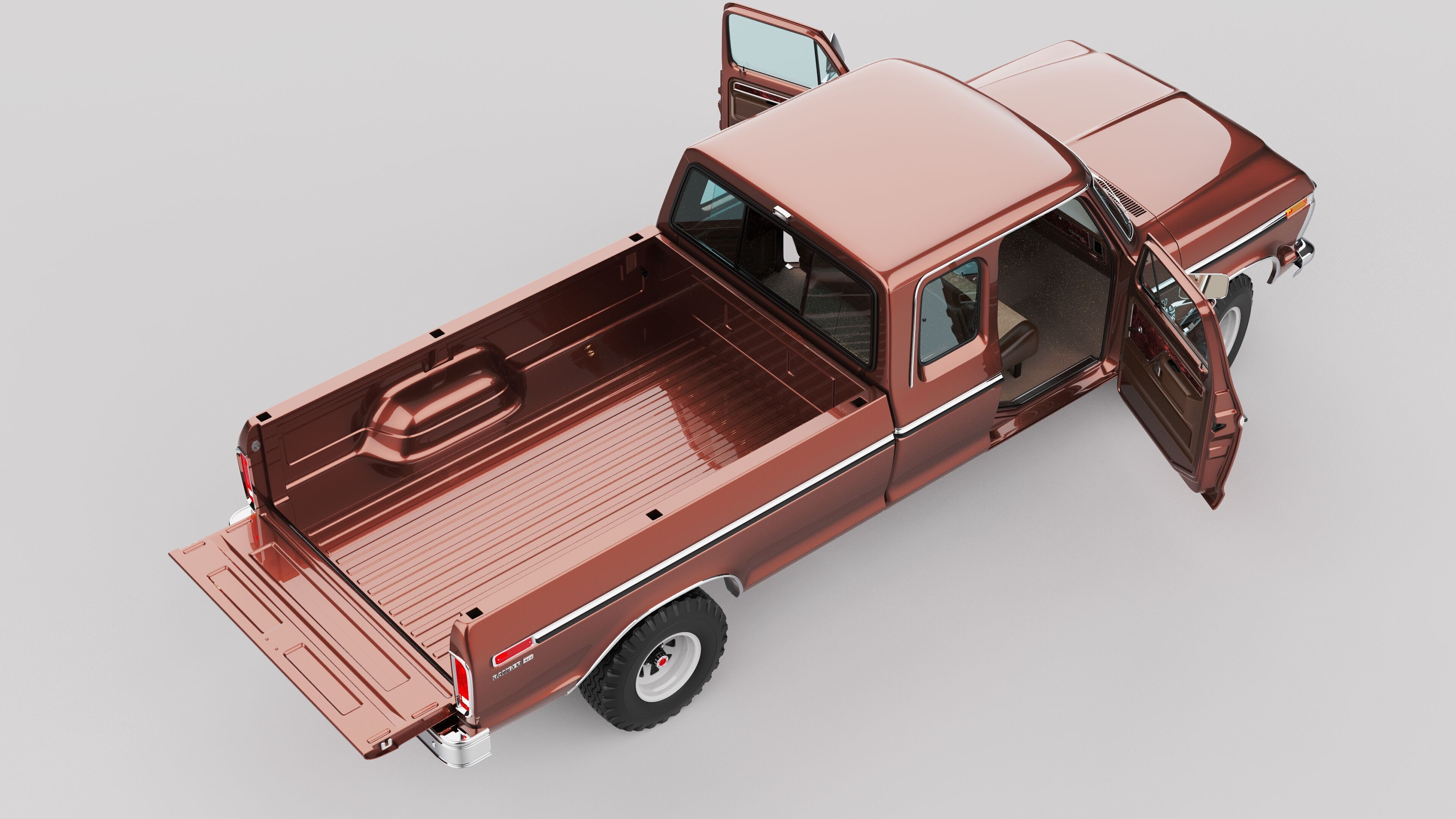 Pickup F250 Super Cab Mk2 1973 1976 1978 3D model_75