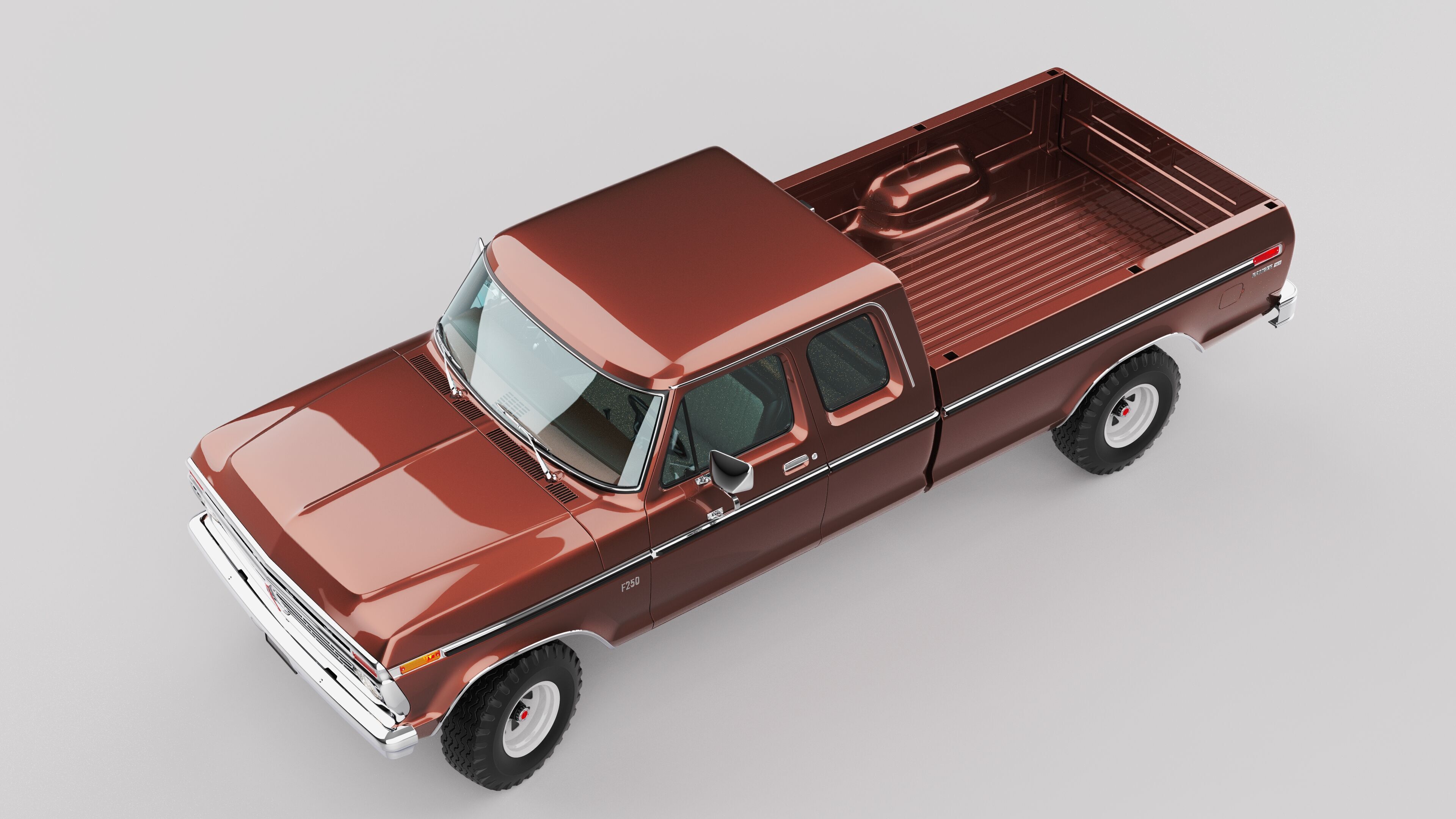 Pickup F250 Super Cab Mk2 1973 1976 1978 3D model_14