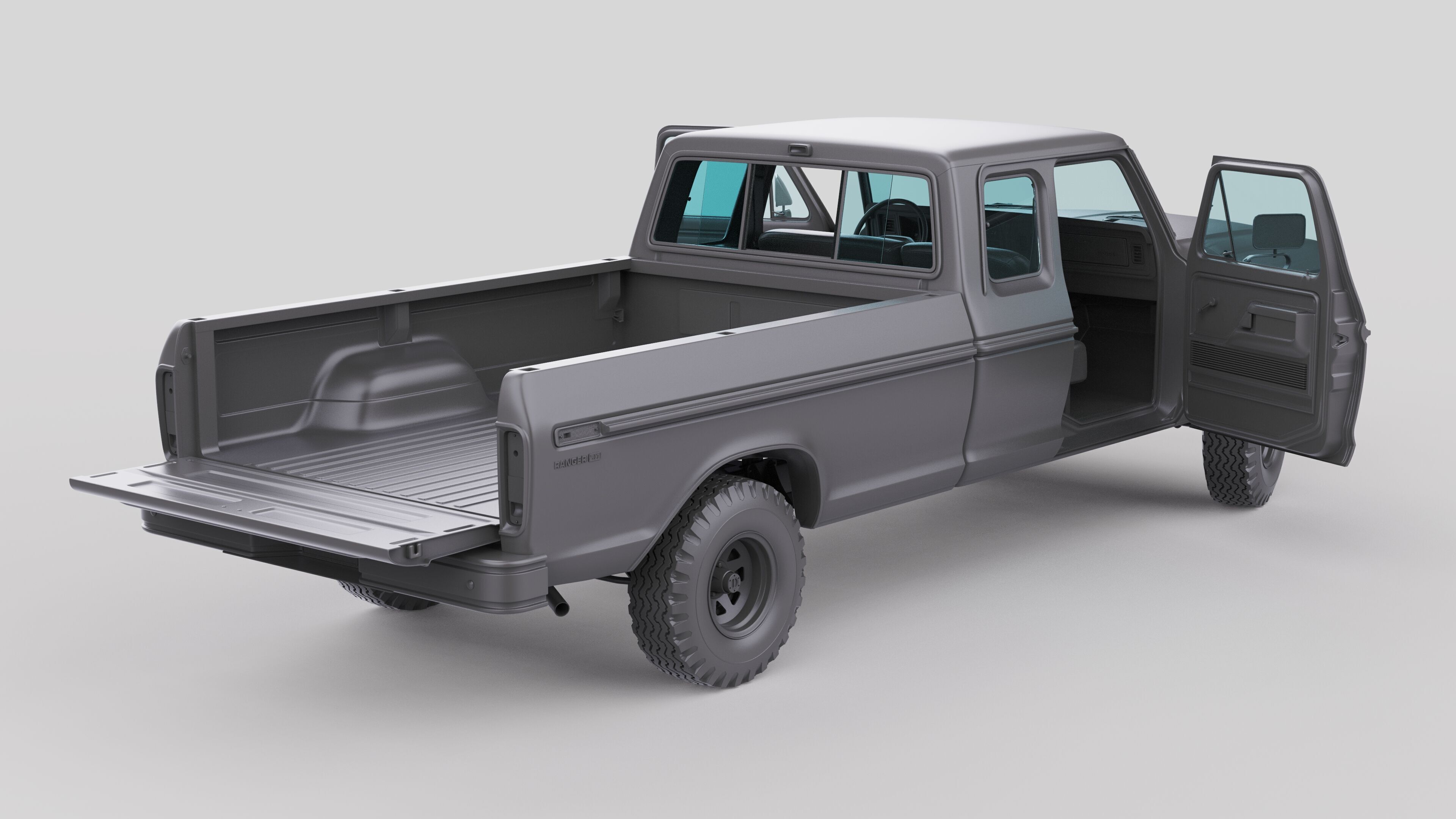 Pickup F250 Super Cab Mk2 1973 1976 1978 3D model_29