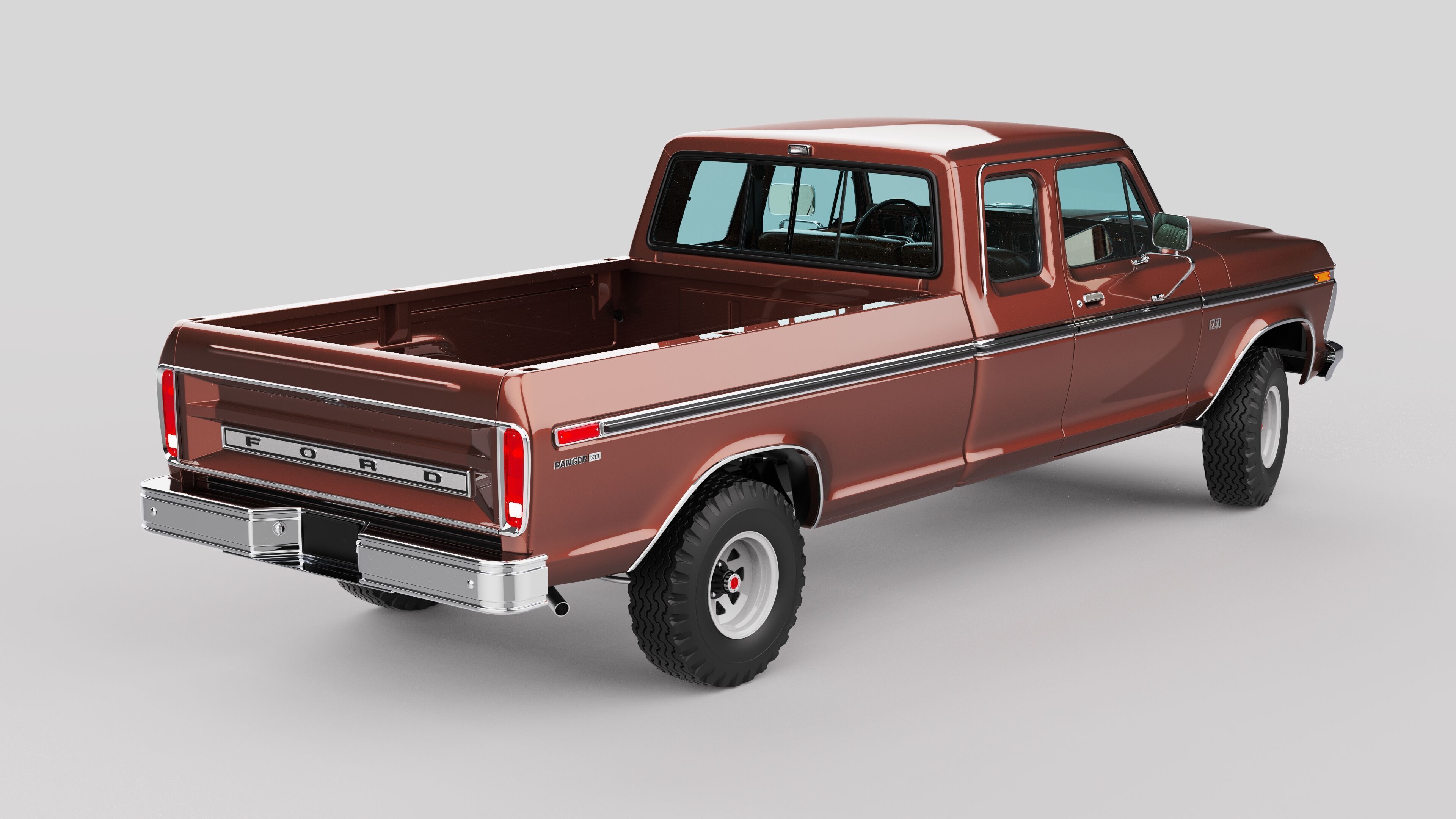 Pickup F250 Super Cab Mk2 1973 1976 1978 3D model_9