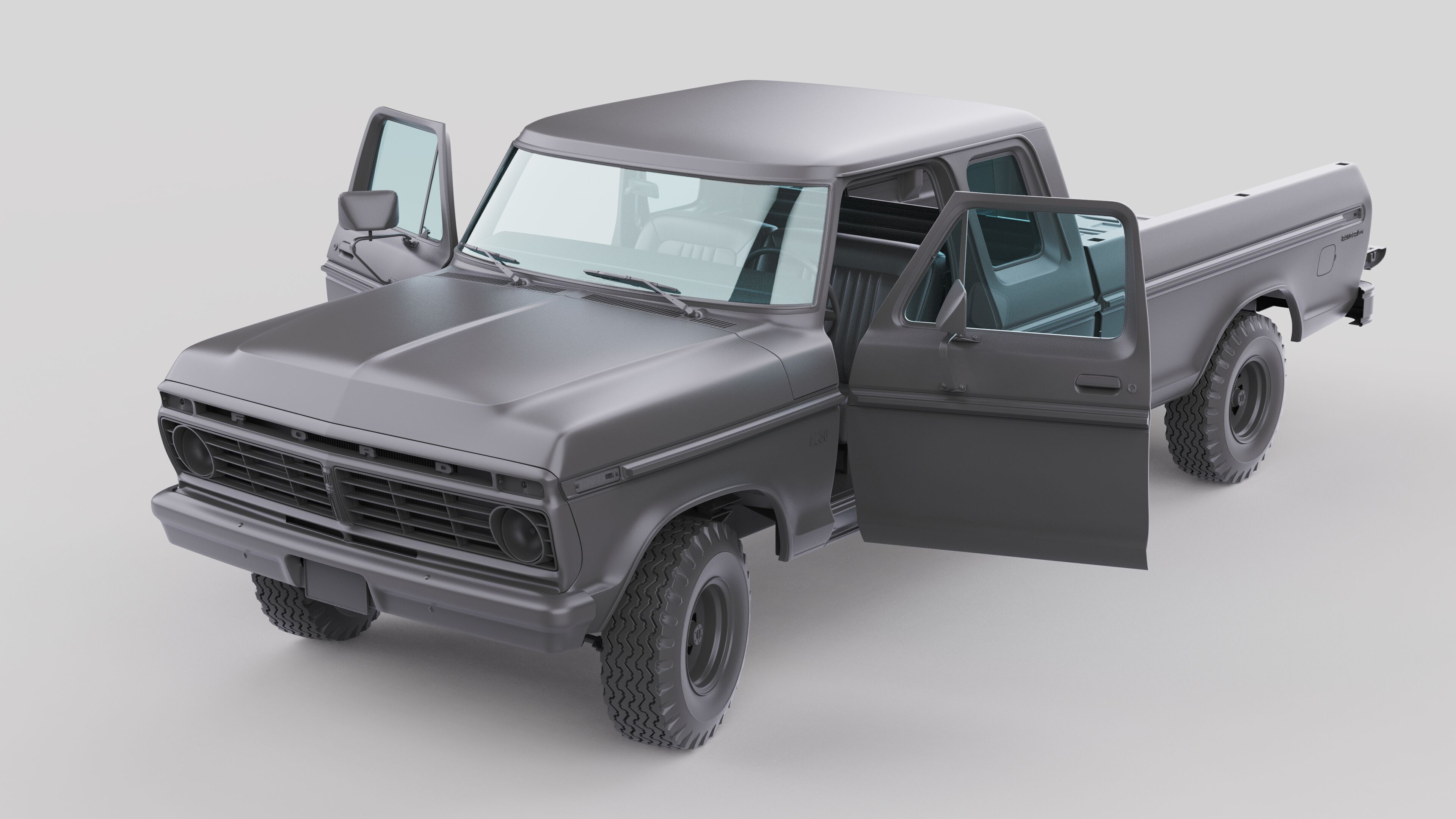 Pickup F250 Super Cab Mk2 1973 1976 1978 3D model_32