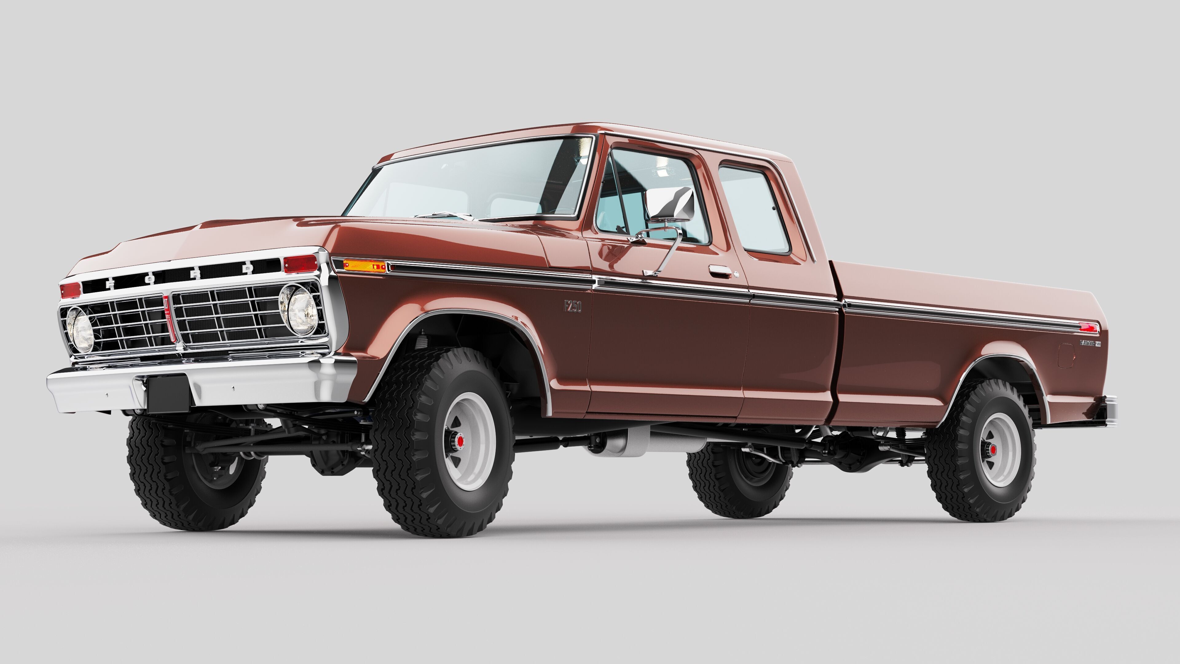 Pickup F250 Super Cab Mk2 1973 1976 1978 3D model_11