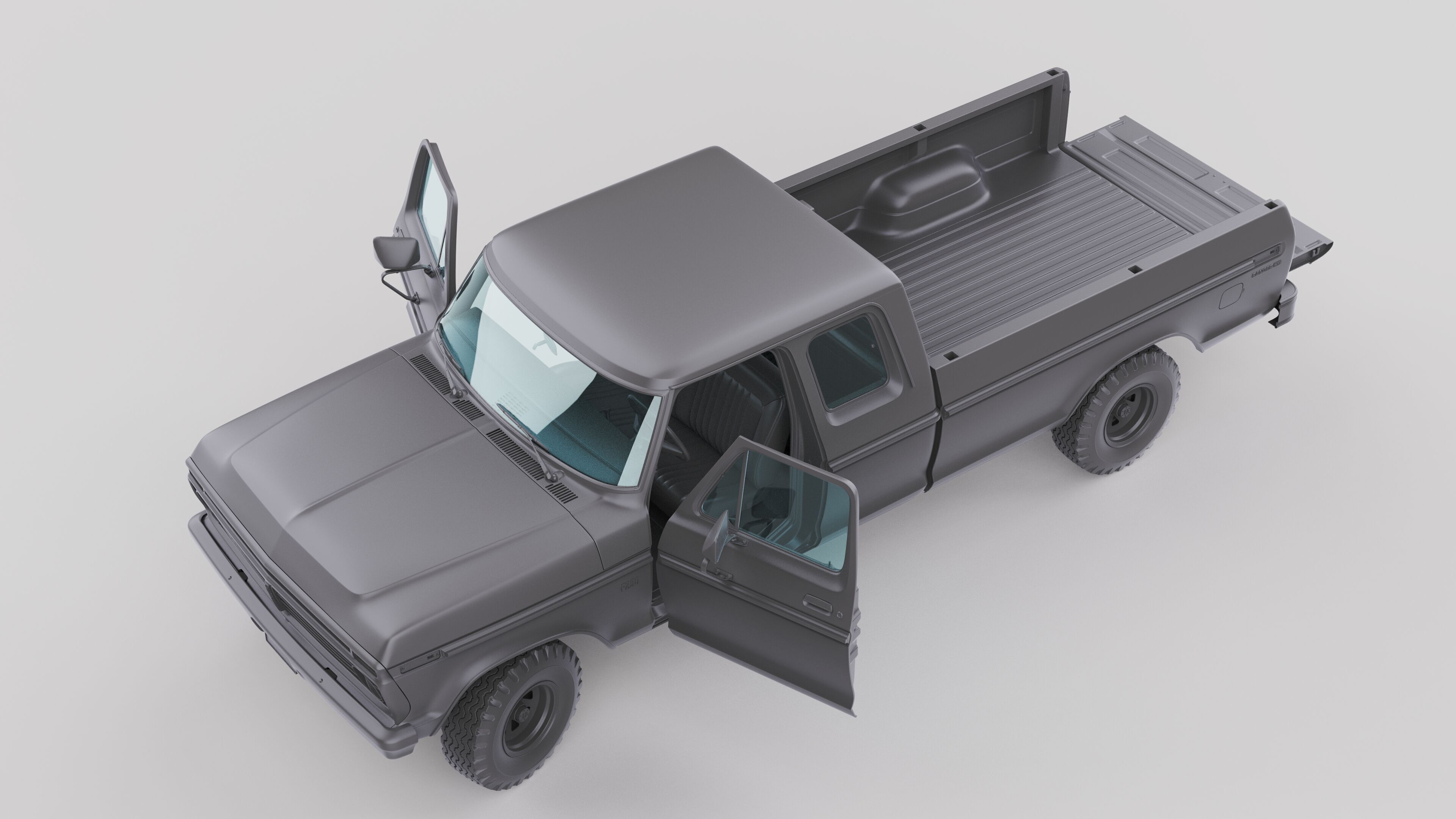 Pickup F250 Super Cab Mk2 1973 1976 1978 3D model_39