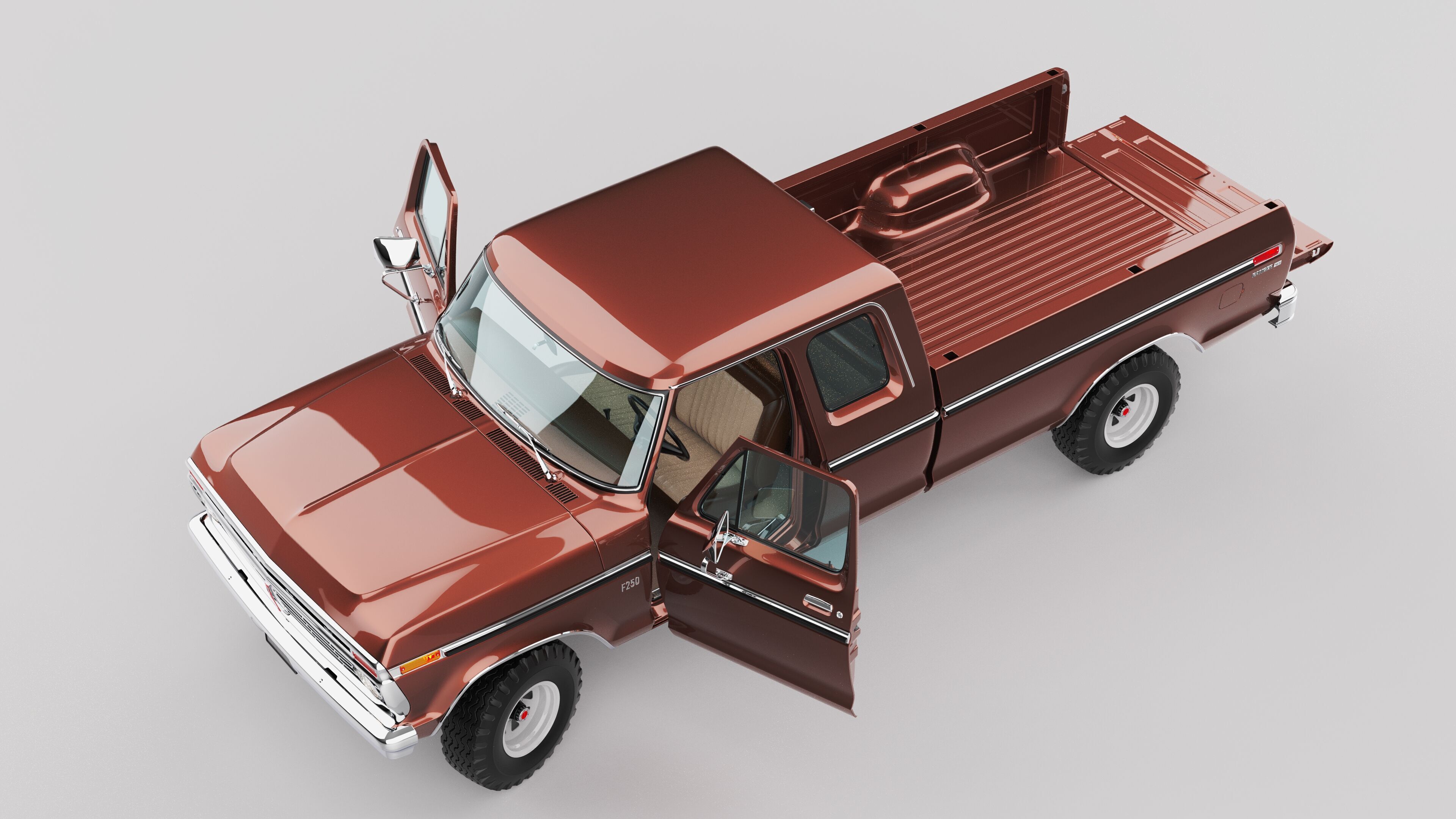 Pickup F250 Super Cab Mk2 1973 1976 1978 3D model_76