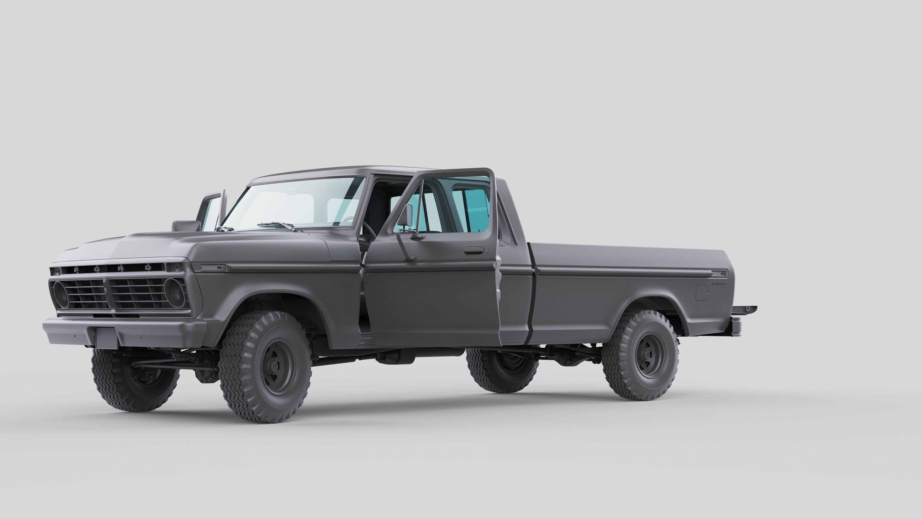 Pickup F250 Super Cab Mk2 1973 1976 1978 3D model_28