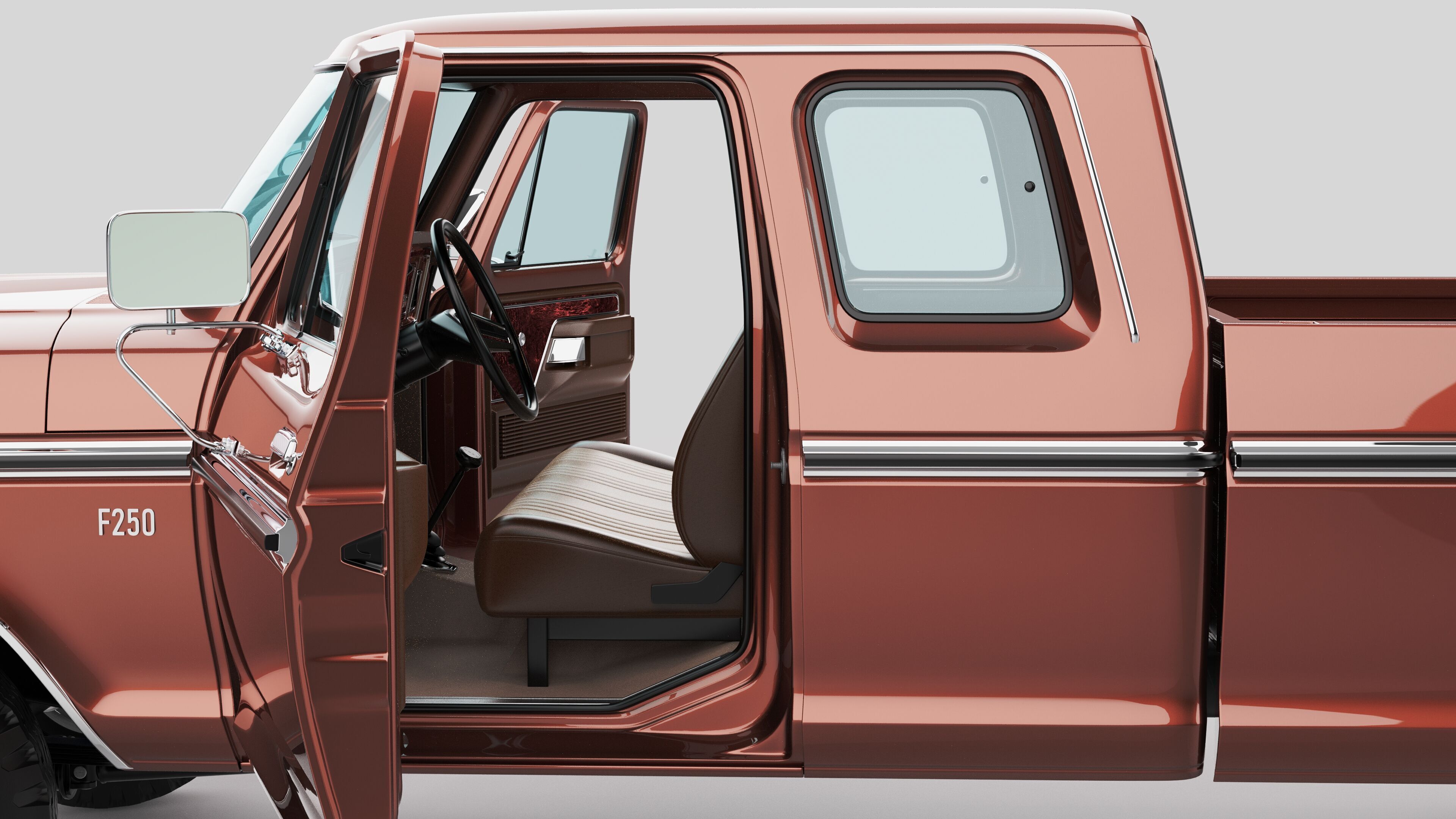 Pickup F250 Super Cab Mk2 1973 1976 1978 3D model_27