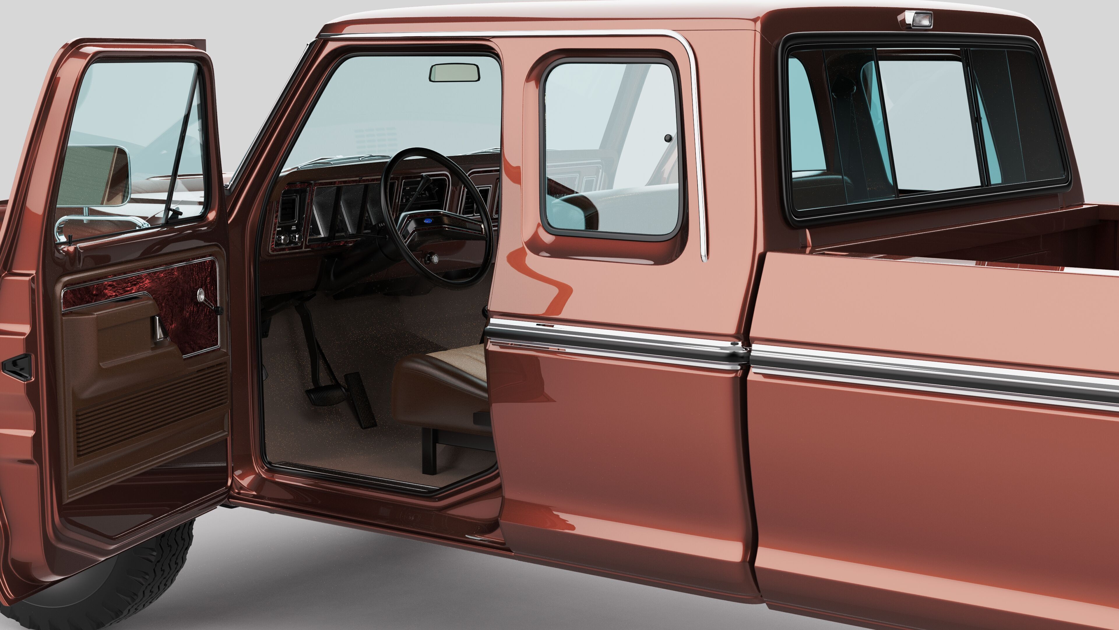 Pickup F250 Super Cab Mk2 1973 1976 1978 3D model_48