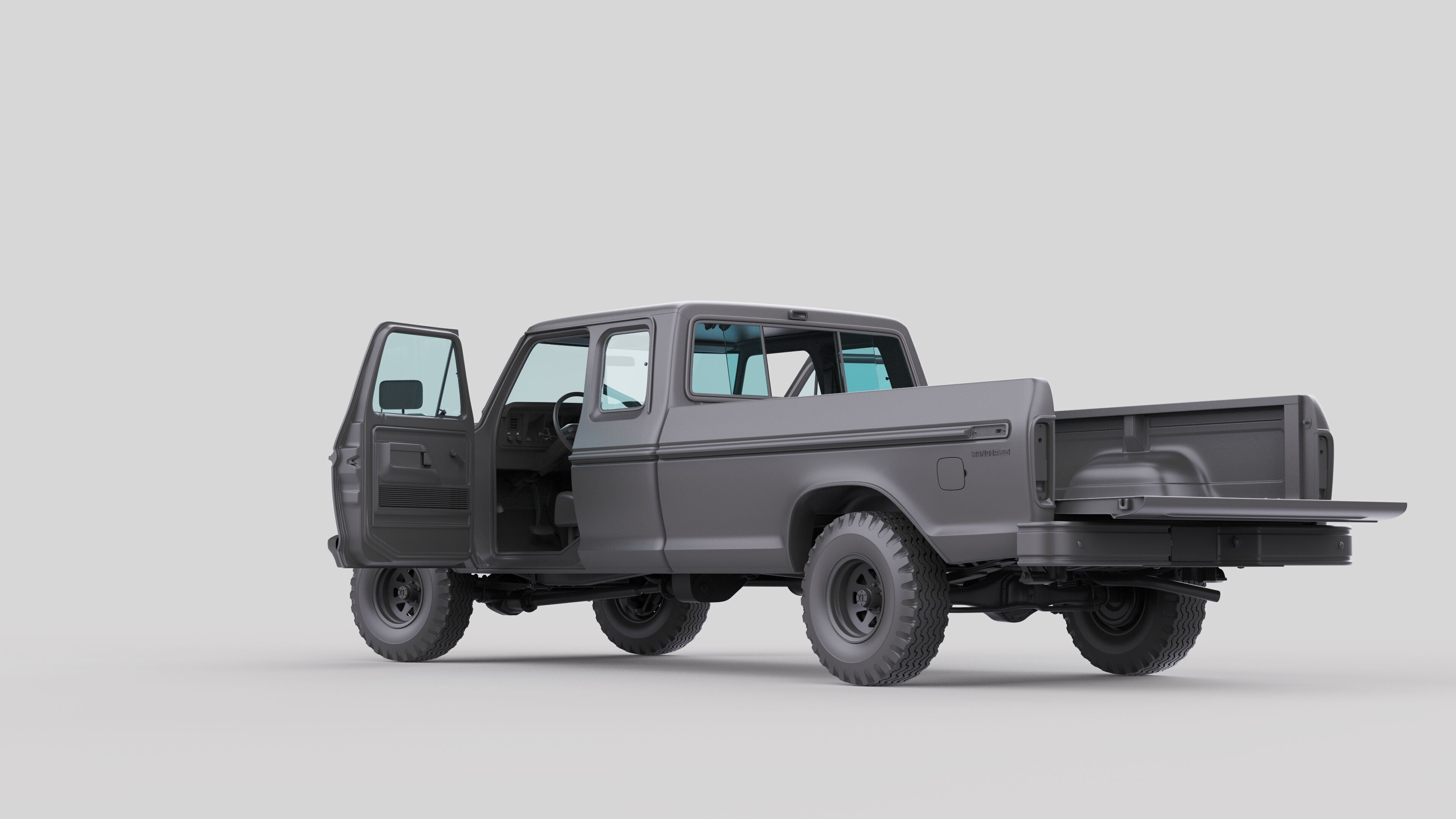 Pickup F250 Super Cab Mk2 1973 1976 1978 3D model_7