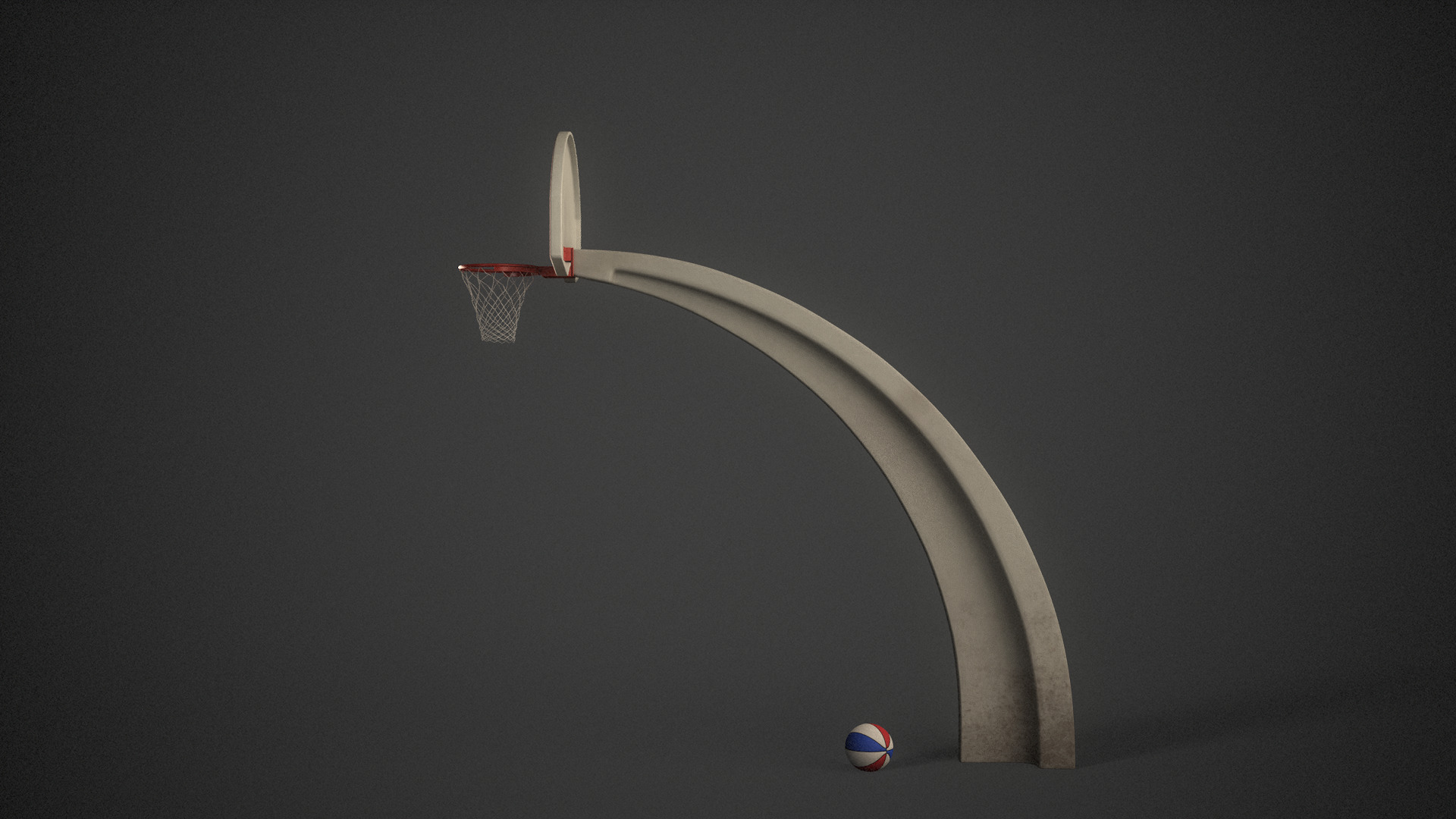 Basketball Hoop Low-poly 3D model_1
