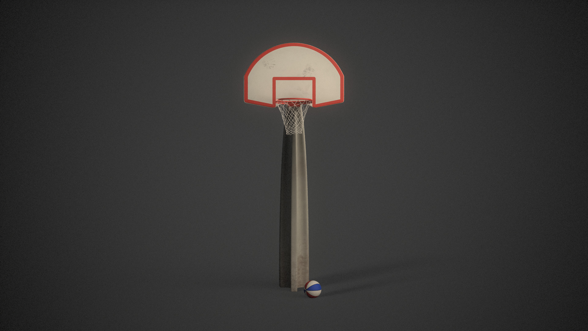 Basketball Hoop Low-poly 3D model_2
