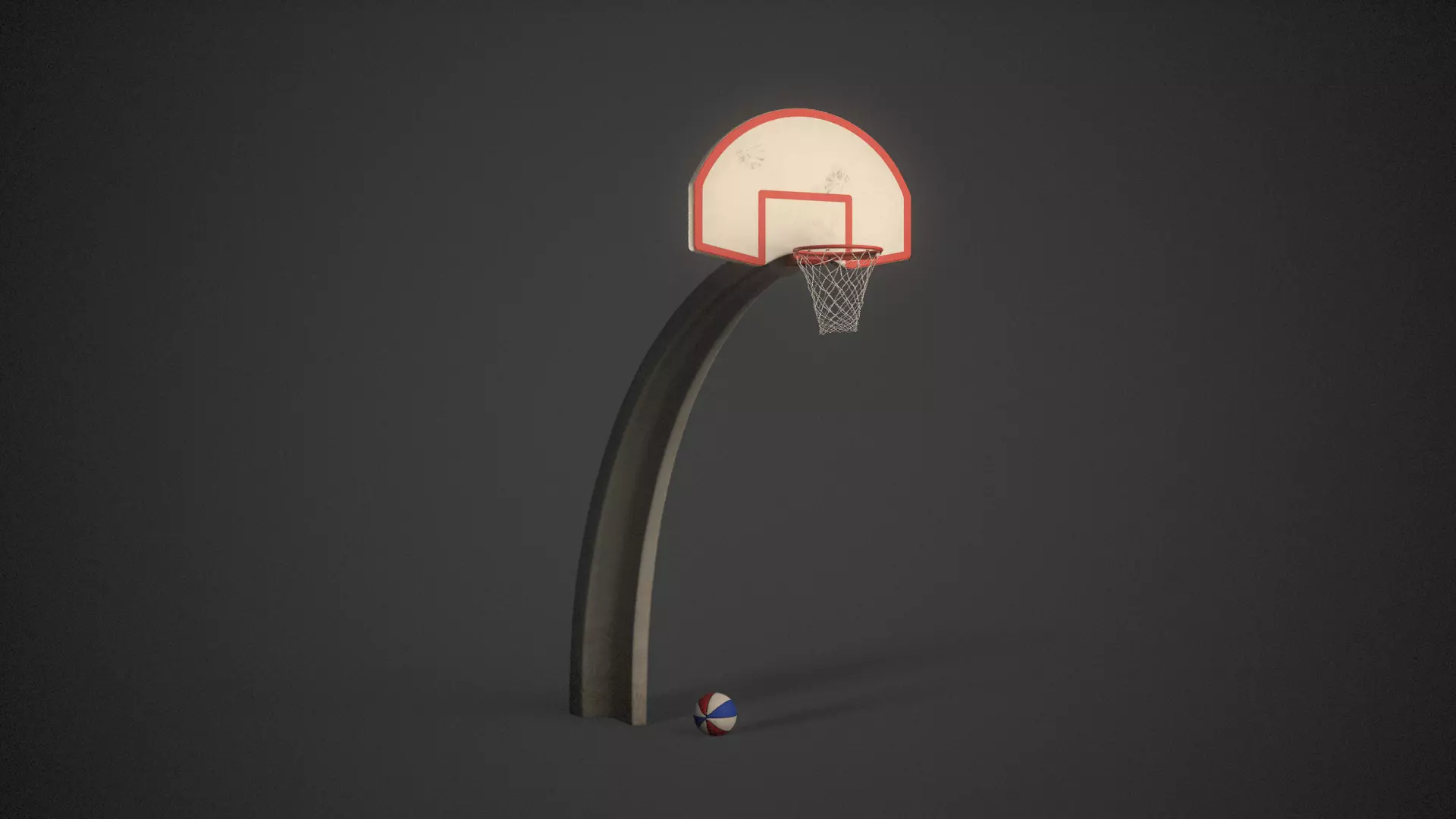 Basketball Hoop Low-poly 3D model_0
