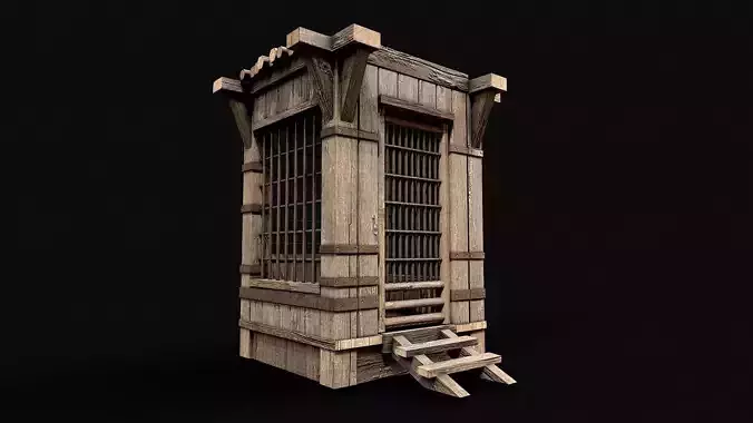 Medieval Wooden Cage 6