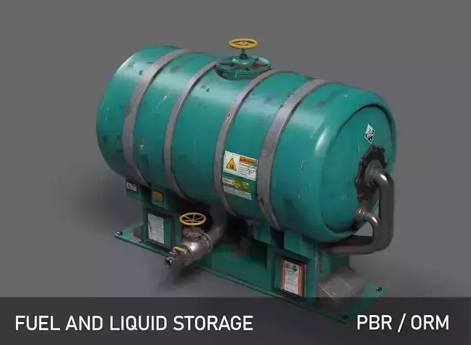 Fuel and Liquid Storage System - PBR - UE5 - 3D model Low-poly 3D model