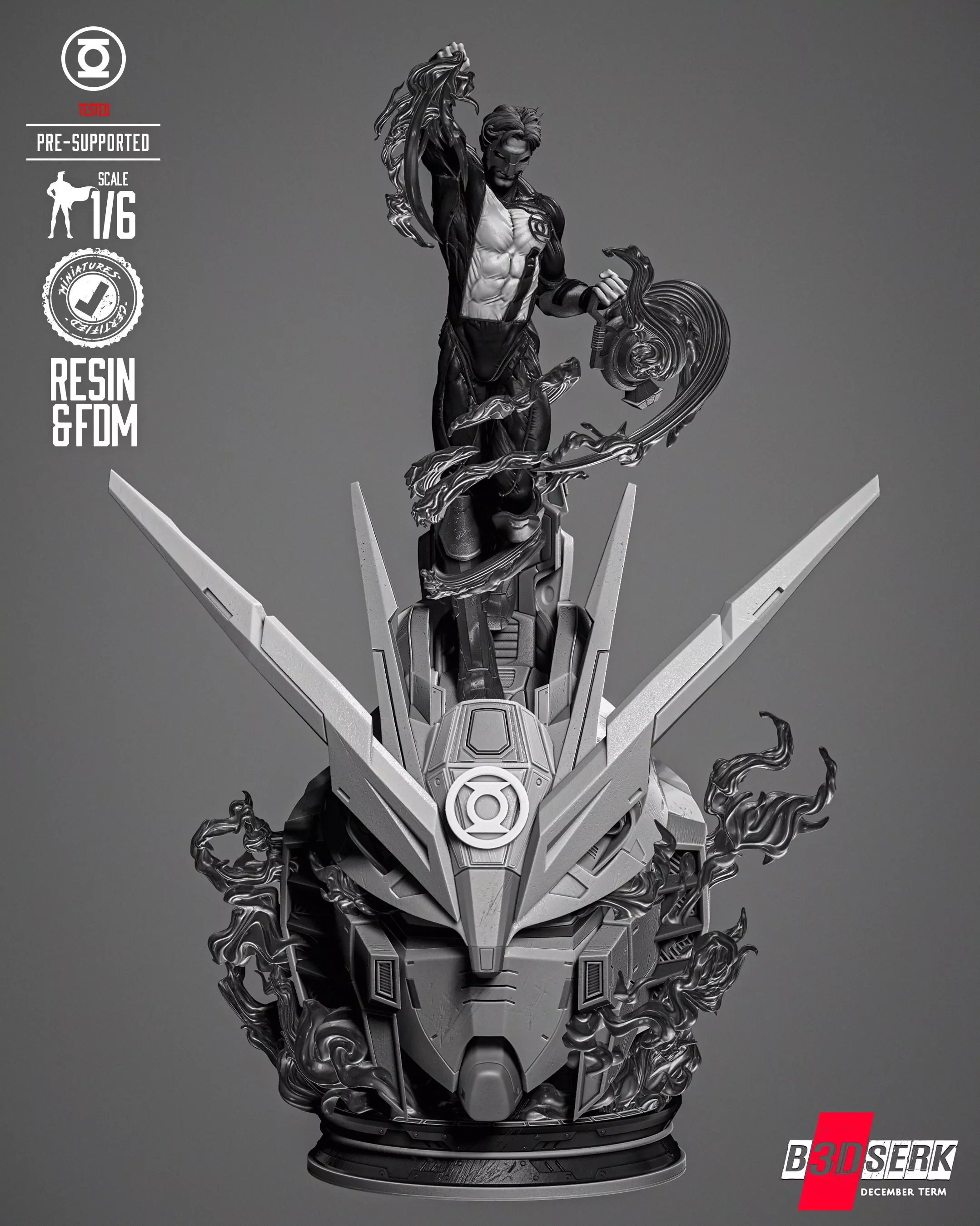 B3DSERK Kyle Green Lantern Sculpture 3D print model