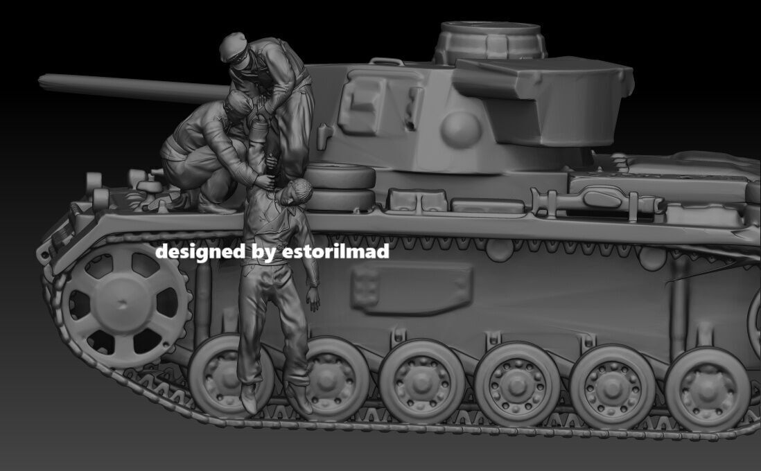 WW2 GERMAN TANKER RESCUE PANZER TIGER 3D print model_3