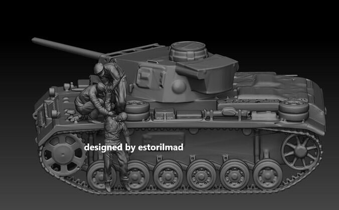 WW2 GERMAN TANKER RESCUE PANZER TIGER 3D print model