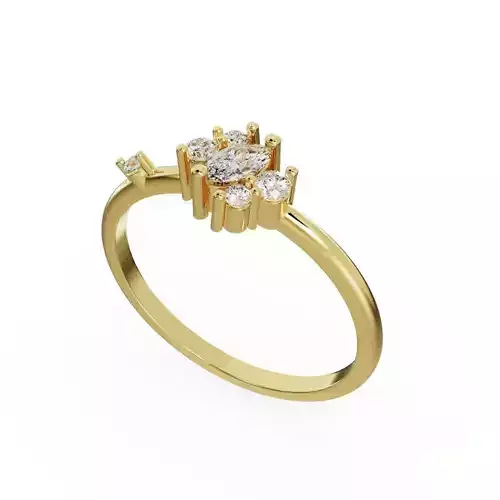 Engagement ring with marquise