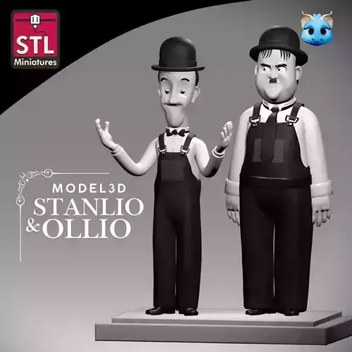 Stanlio and Ollio 3D Printable Model STL File