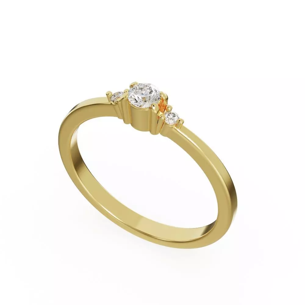 Engagement diamond ring 3D print model_0