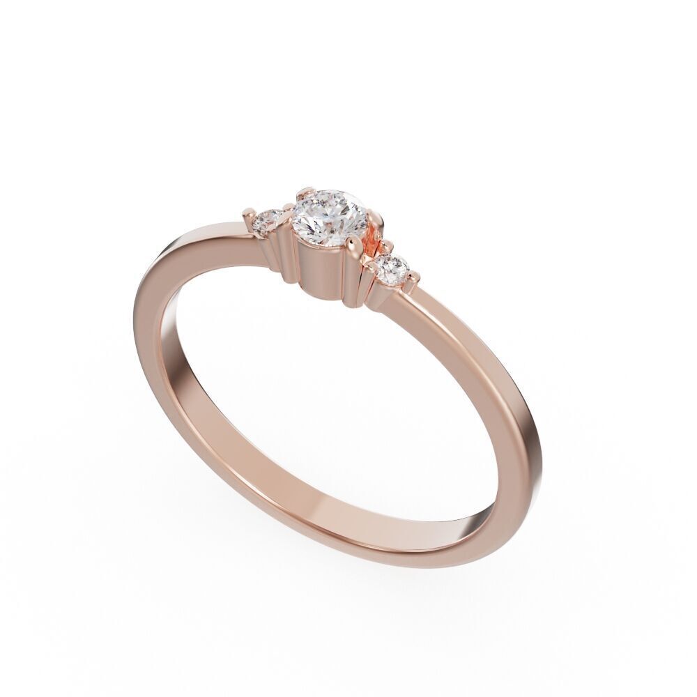 Engagement diamond ring 3D print model_7