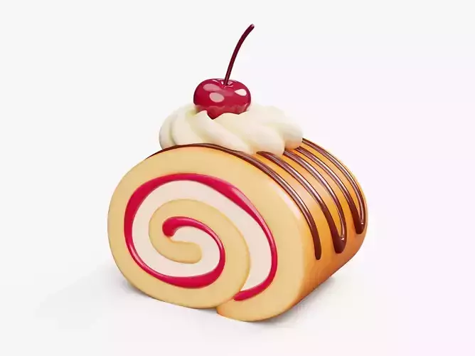 Cake Roll Stylized 3D model Cake Roll Stylized 3D model