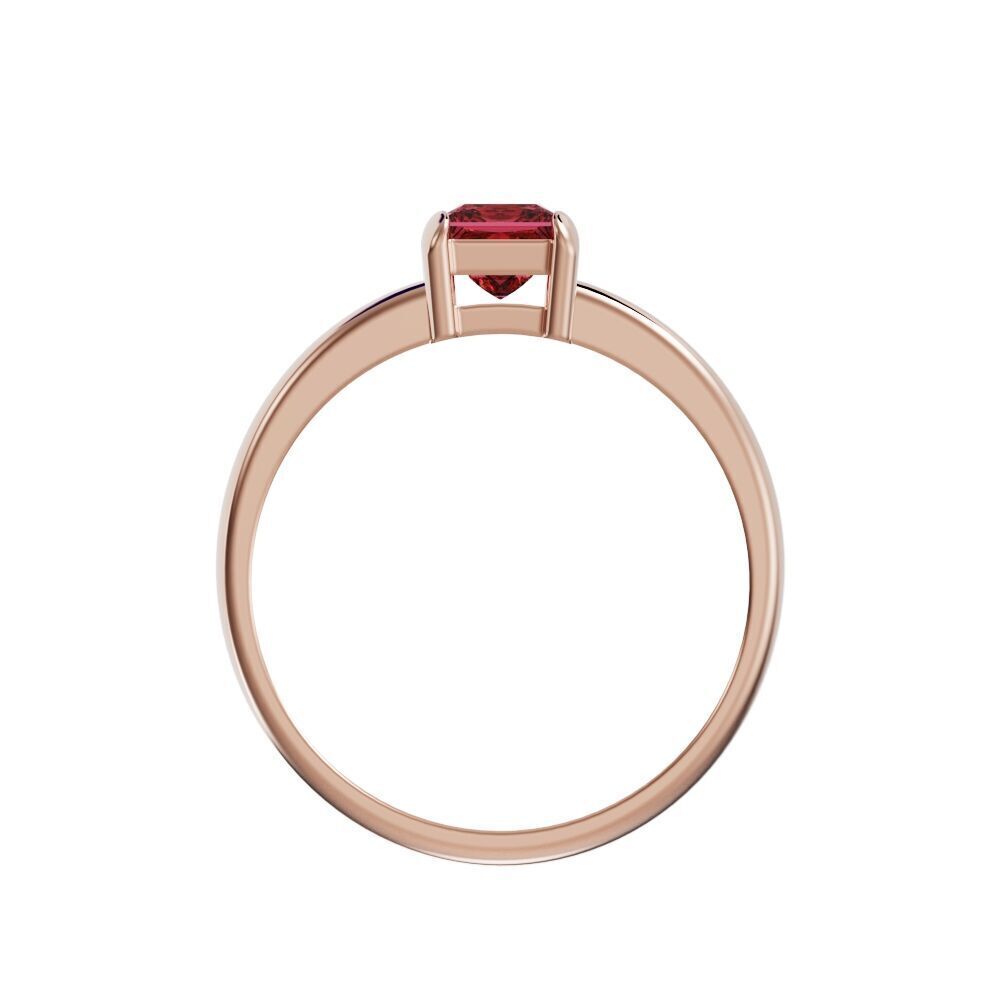 Square stone ring 3D print model_5