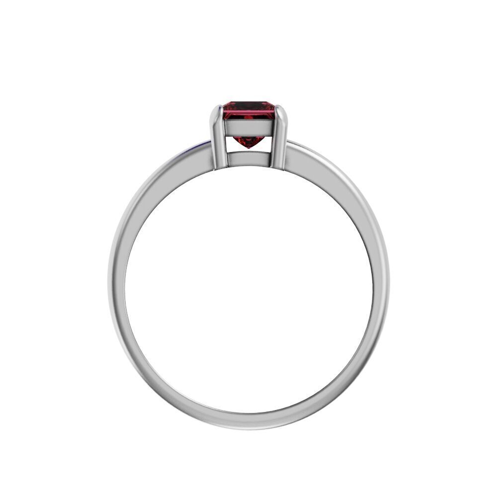 Square stone ring 3D print model_9