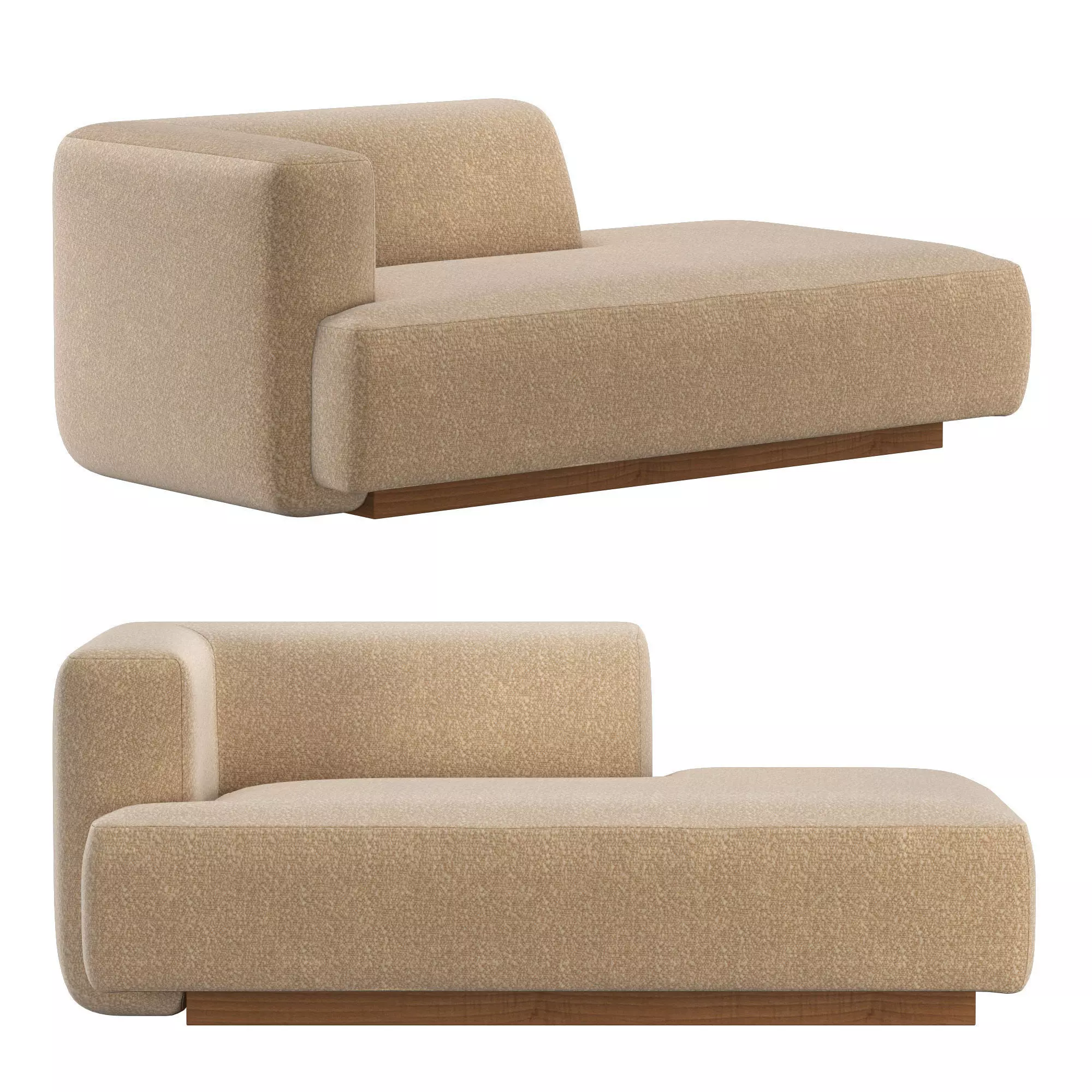 Terrain Caramel Boucle Halfback Daybed 3D model_0