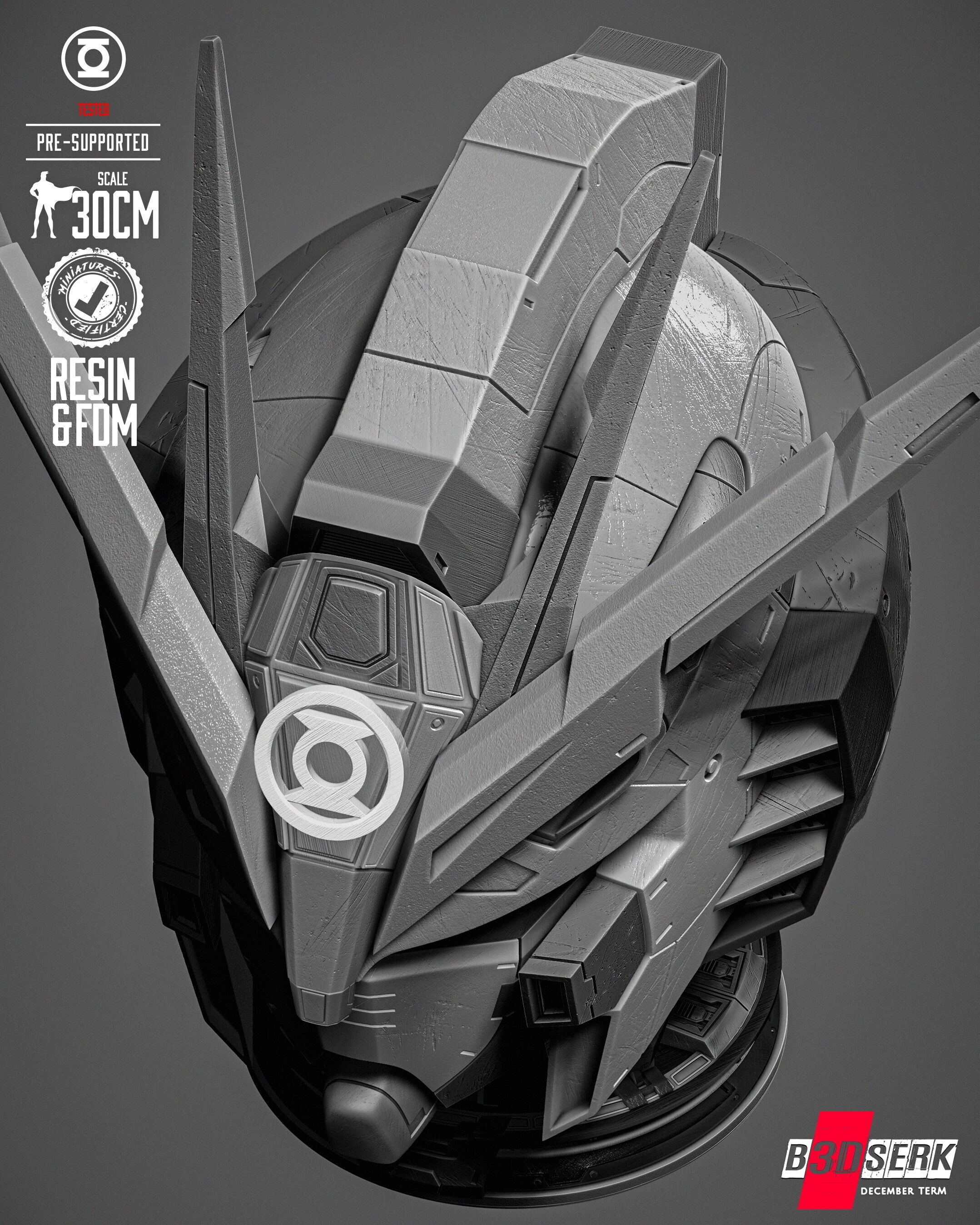 B3DSERK Gundam Portrait Bust 3D print model_34