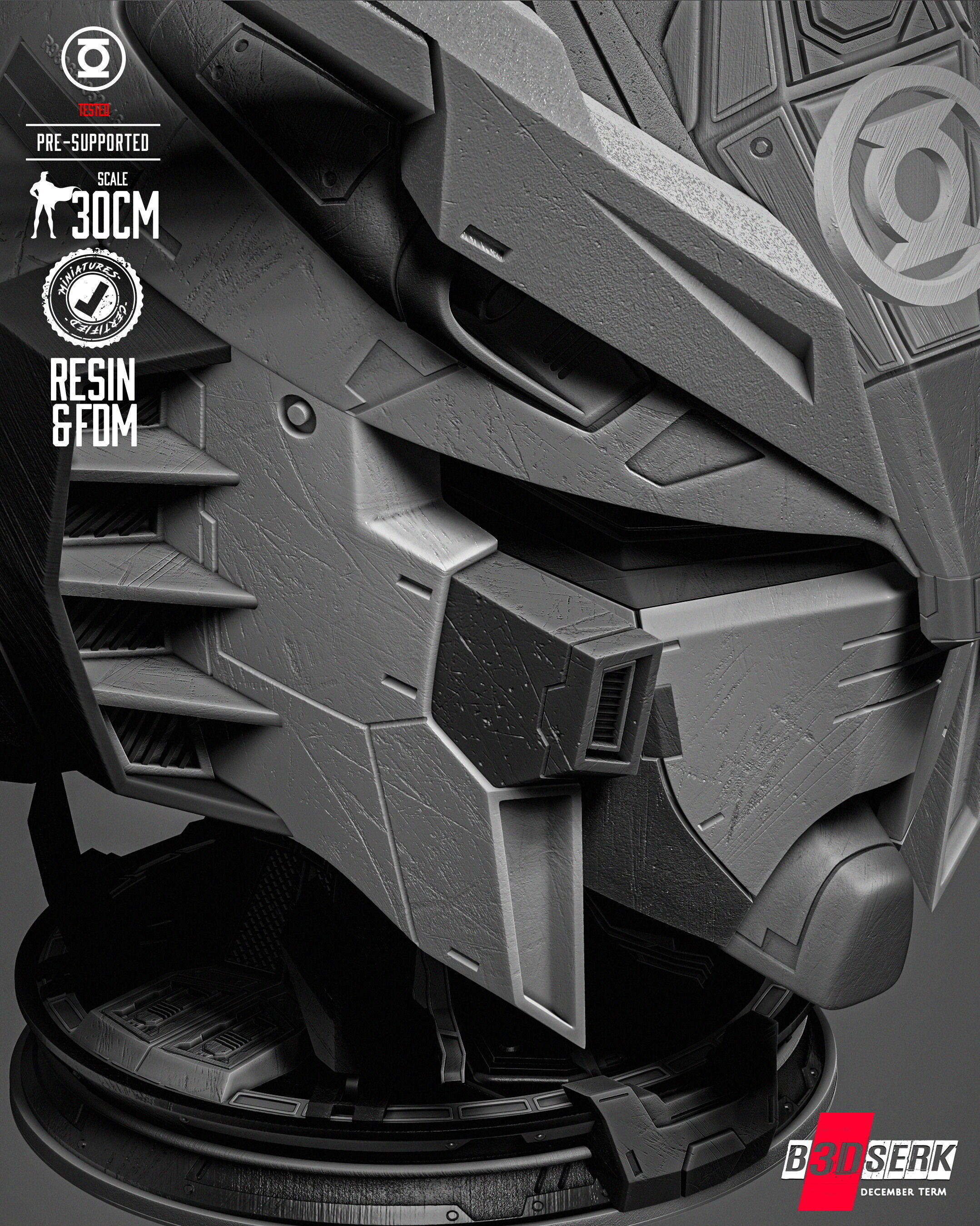 B3DSERK Gundam Portrait Bust 3D print model_41