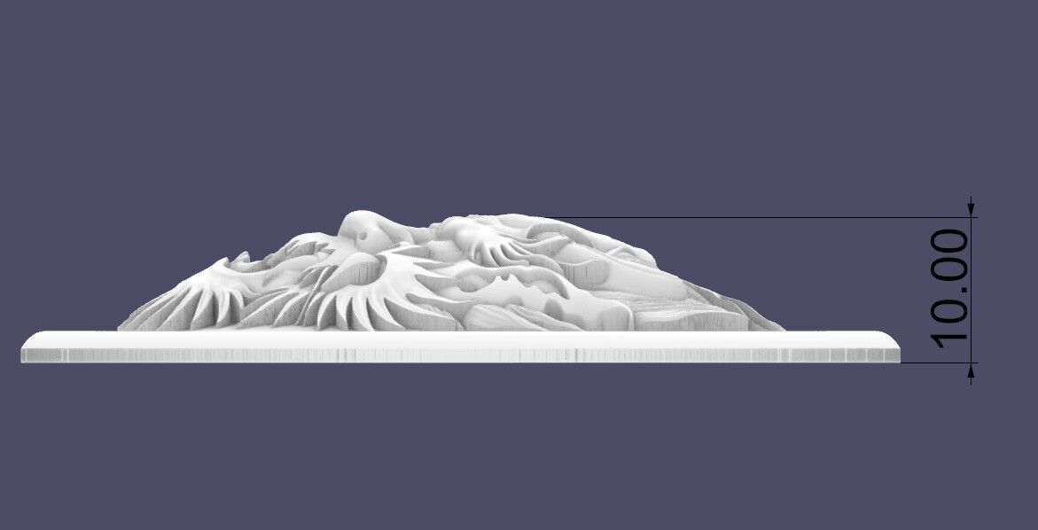 Drago head bas-relief 3D print model_4