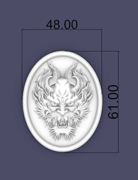 Drago head bas-relief 3D print model_3